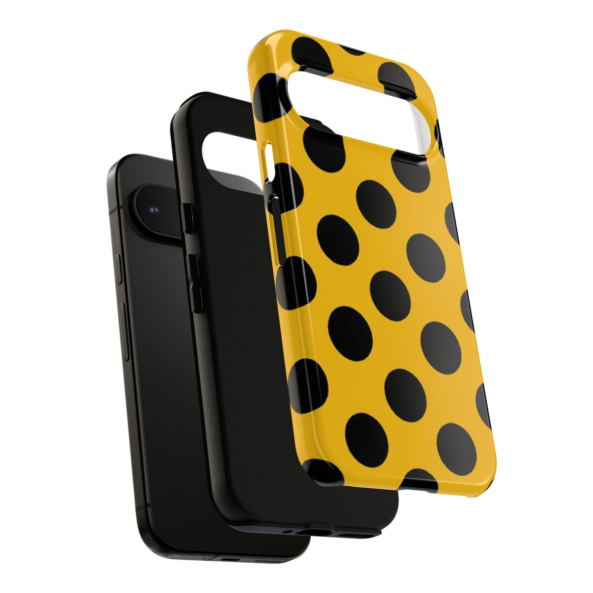 Gelb-schwarze gepunktete Handyhülle | Retro-Schutzhülle für iPhone Samsung Google Pixel