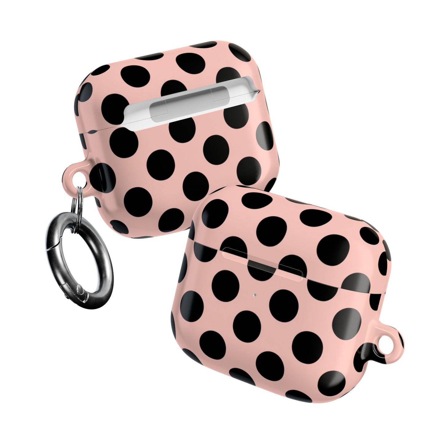 Pink polka dot AirPods Gen 3 case – classic dot pattern glossy hard shell protective cover