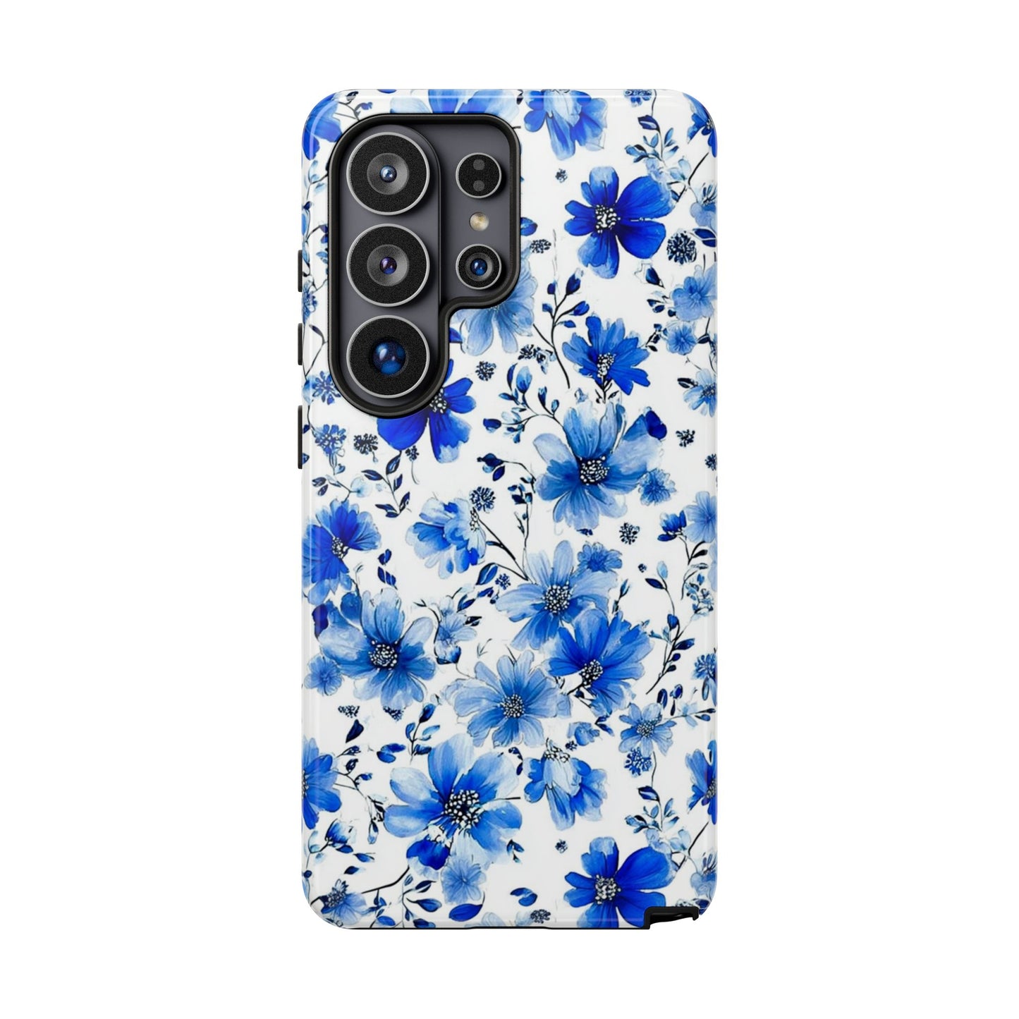 Blaue Aquarell Blumen Robuste Handyhülle – Schlanke Schutzhülle für iPhone, Samsung Galaxy & Google Pixel