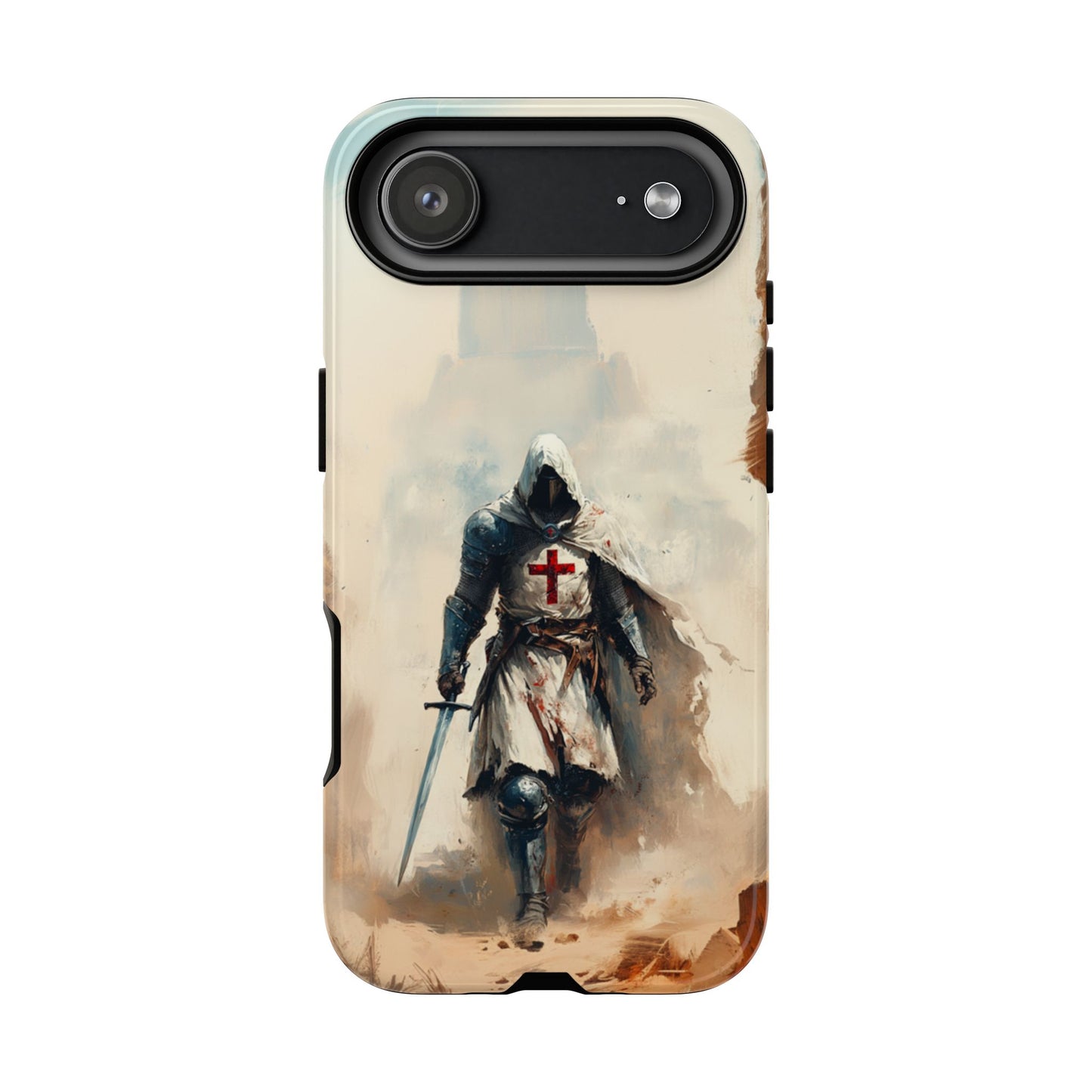 Medieval Crusader Phone Case - Knight with Sword Protective Tough Case for iPhone, Samsung Galaxy & Google Pixel