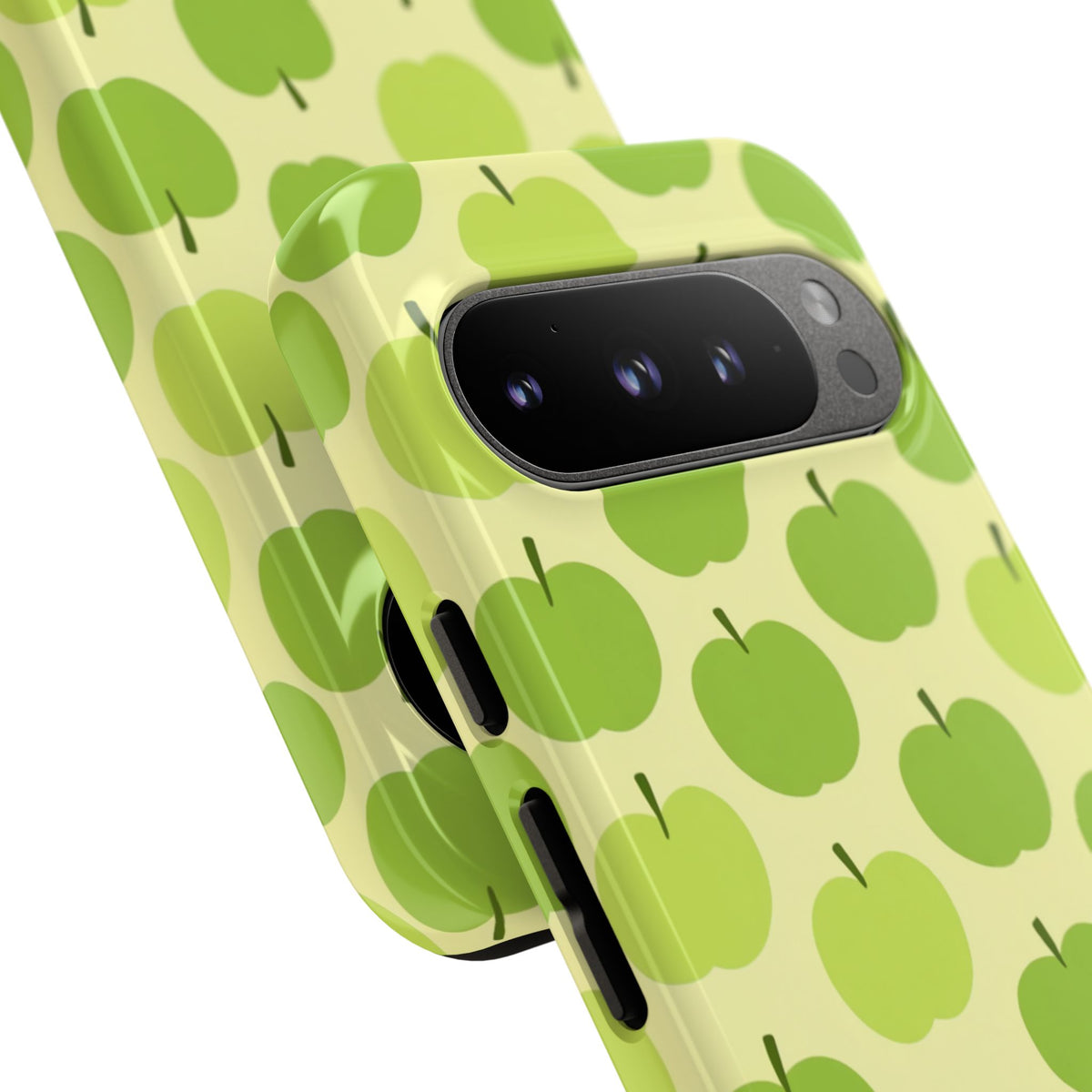 Green Apple Pattern Tough Phone Case — Cute Fruit Design for iPhone, Samsung Galaxy & Google Pixel
