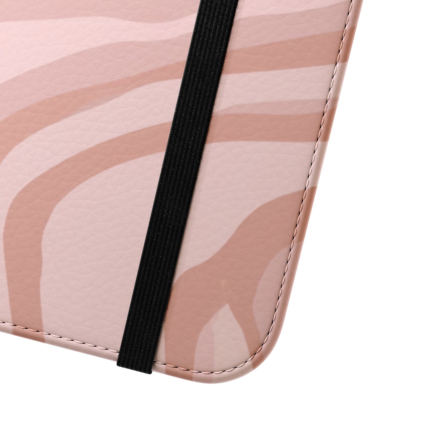 Premium faux leather flip case with pink abstract marble design compatible with all iPhone and Samsung models