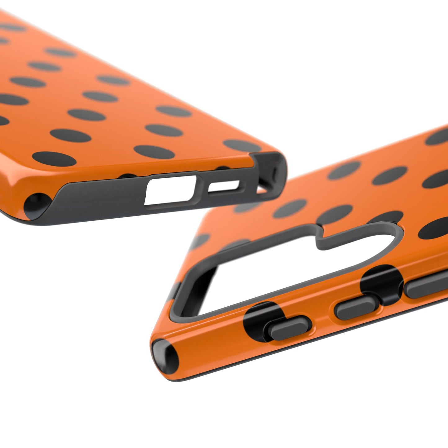 Orange Polka Dot Tough Phone Case - Dual-Layer Protection for All Phones