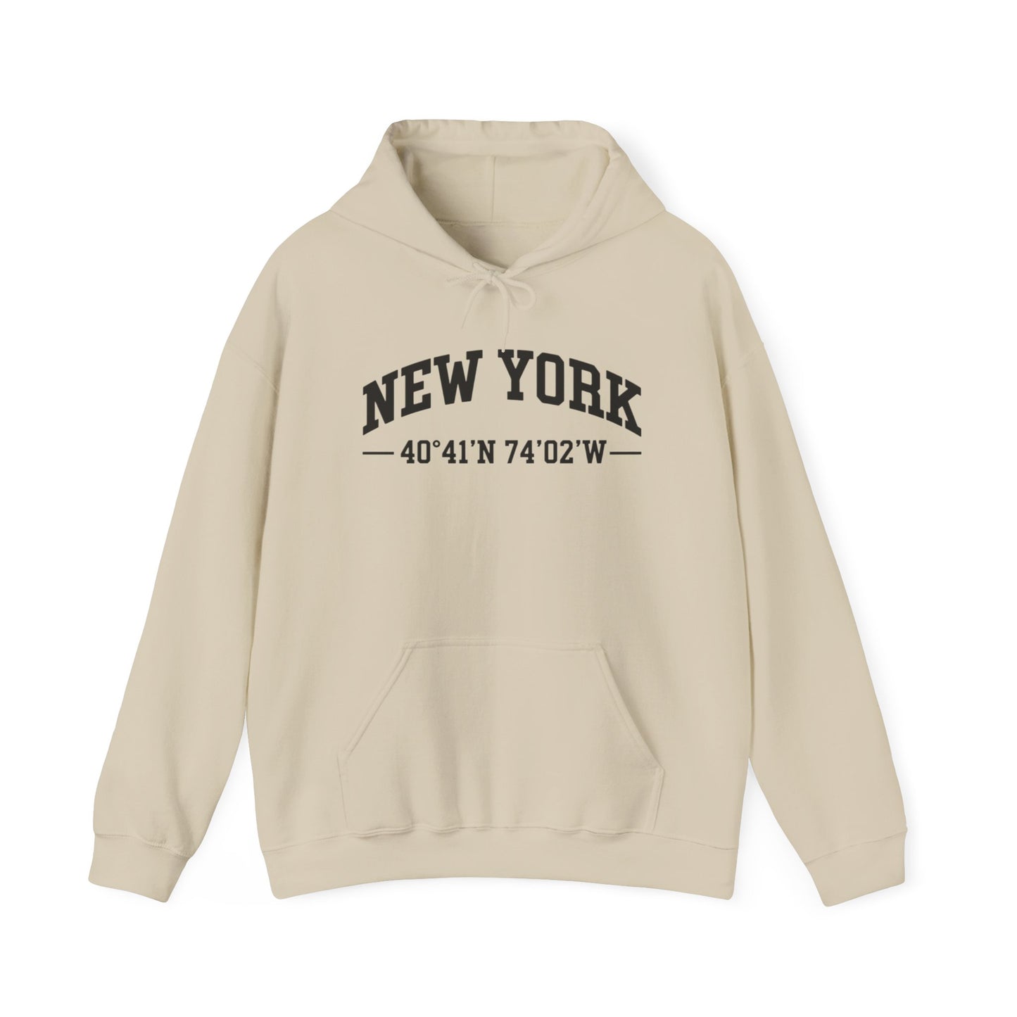 New York Coordinates Hoodie – City Graphic Sweatshirt
