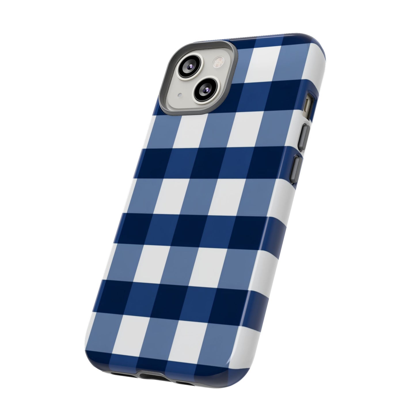 Blaues Büffelkaromuster-Handyhülle - Klassische karierte Schutzhülle für iPhone, Samsung Galaxy & Google Pixel