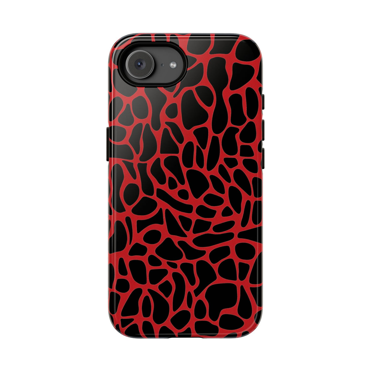 Coque de téléphone résistante à motif girafe rouge et noire - Coque de protection audacieuse avec motif animal pour iPhone, Samsung Galaxy et Google Pixel