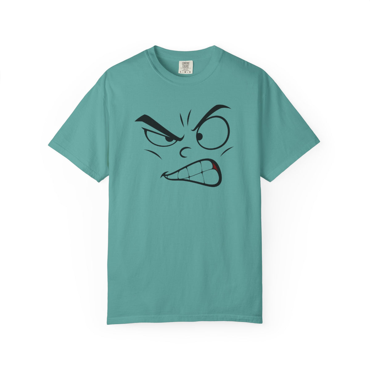Angry Face Graphic T-Shirt – Unisex Garment-Dyed Cotton Tee