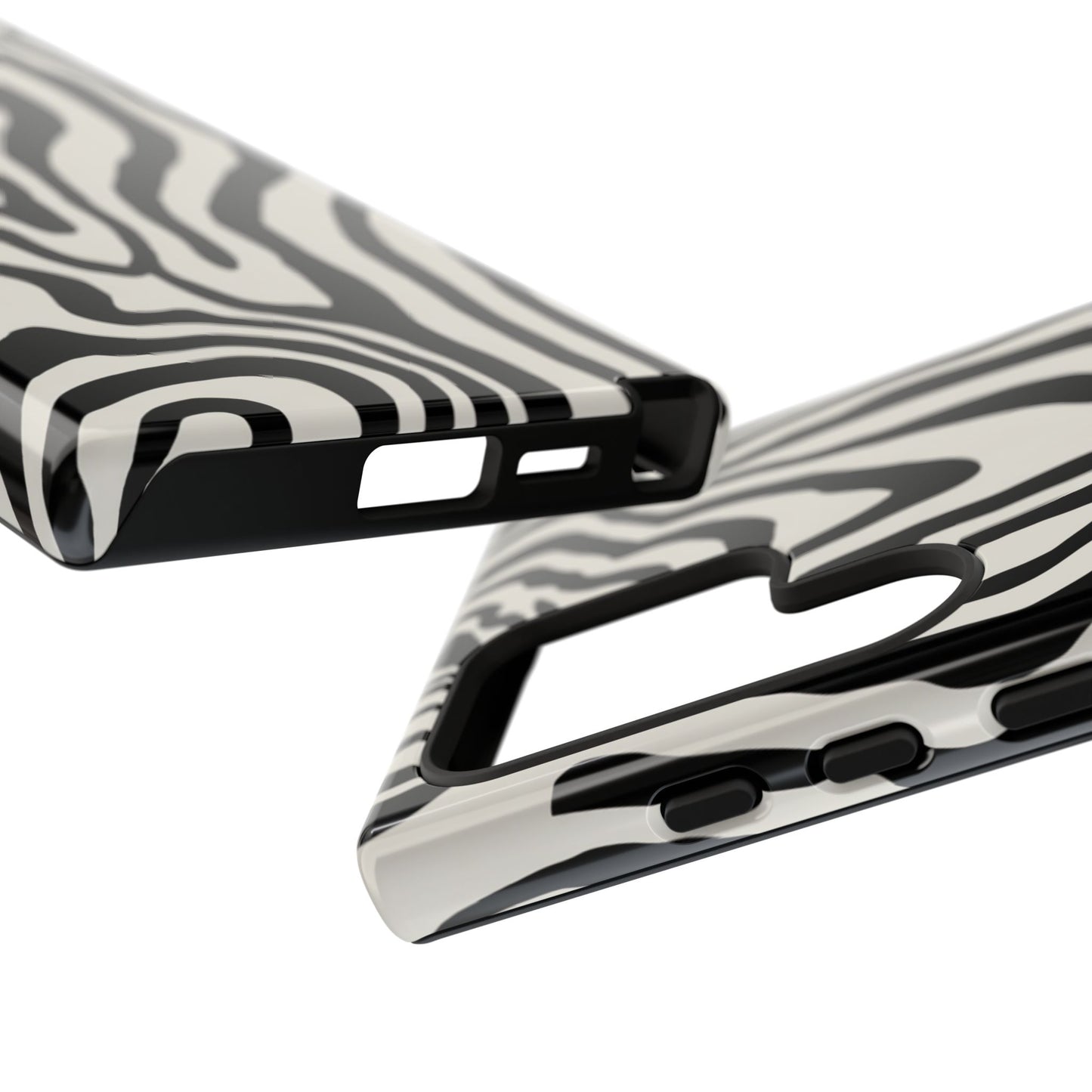 Zebra Swirl Robuste Handyhülle - Schwarz-weißes Animal-Print-Design für iPhone, Samsung Galaxy & Google Pixel