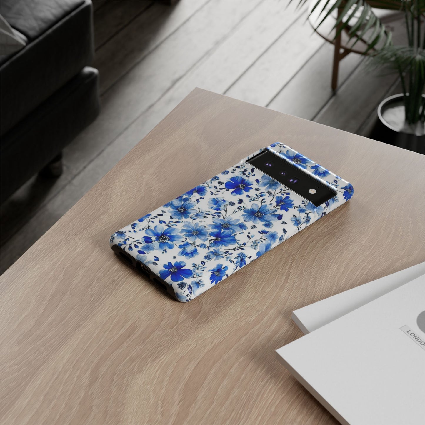 Blaue Aquarell Blumen Robuste Handyhülle – Schlanke Schutzhülle für iPhone, Samsung Galaxy & Google Pixel
