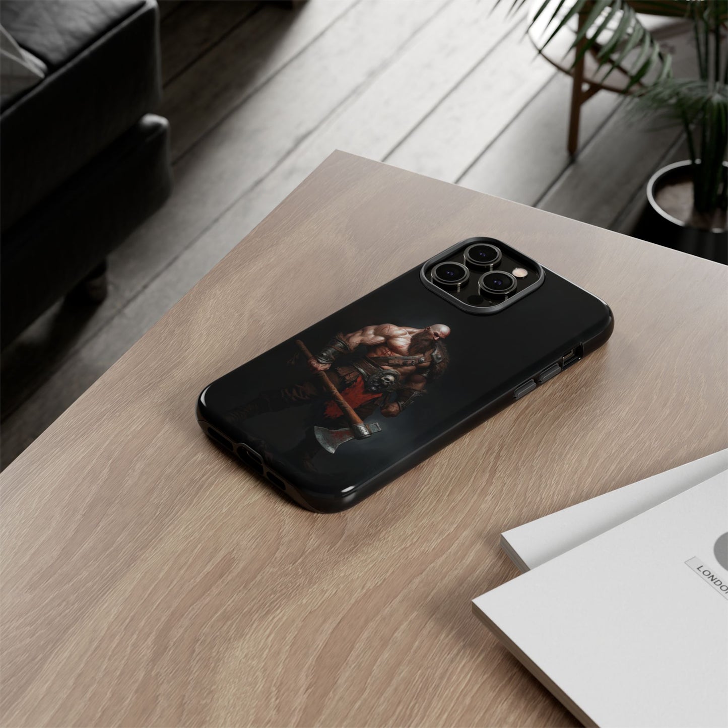 Wikingerkrieger Robuste Handyhülle – Muskulöser Axtkämpfer Schlachtkunst-Cover für iPhone, Samsung Galaxy & Google Pixel