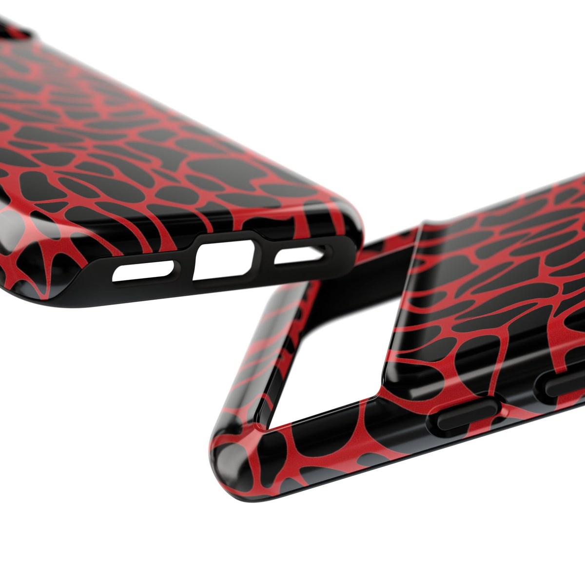 Coque de téléphone résistante à motif girafe rouge et noire - Coque de protection audacieuse avec motif animal pour iPhone, Samsung Galaxy et Google Pixel