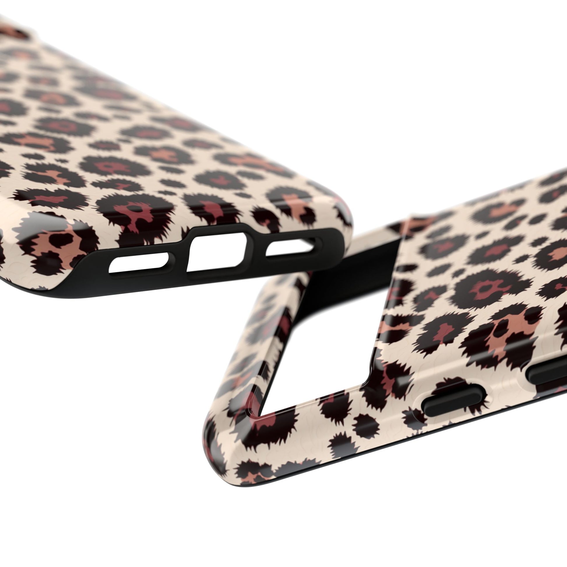 Wild leopard print tough case with precise cutouts for all phone models
