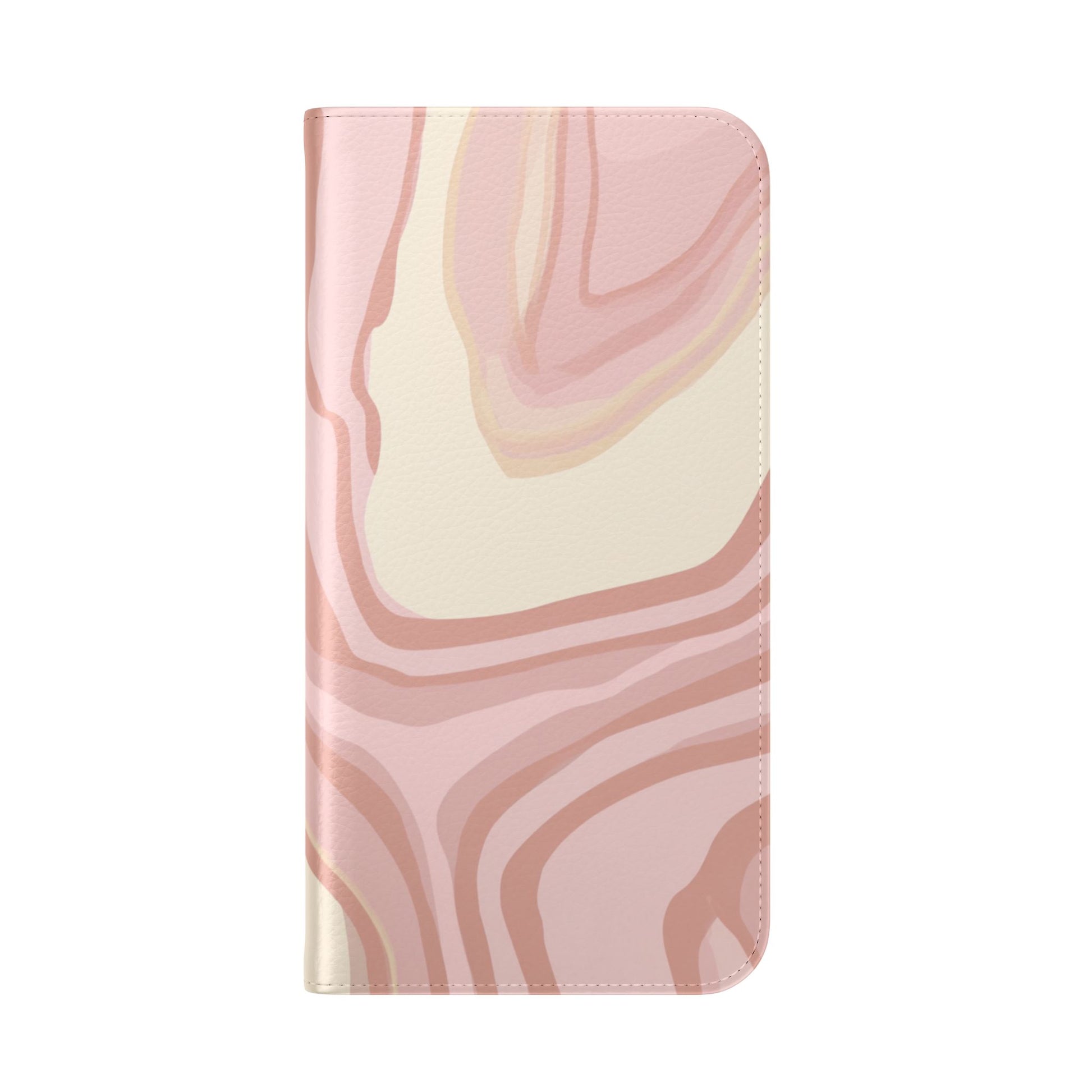 Marble swirl phone wallet case with D-ring attachment for wrist strap
