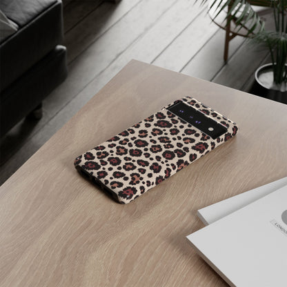 Premium leopard pattern phone case with glossy finish and full wrap coverage
