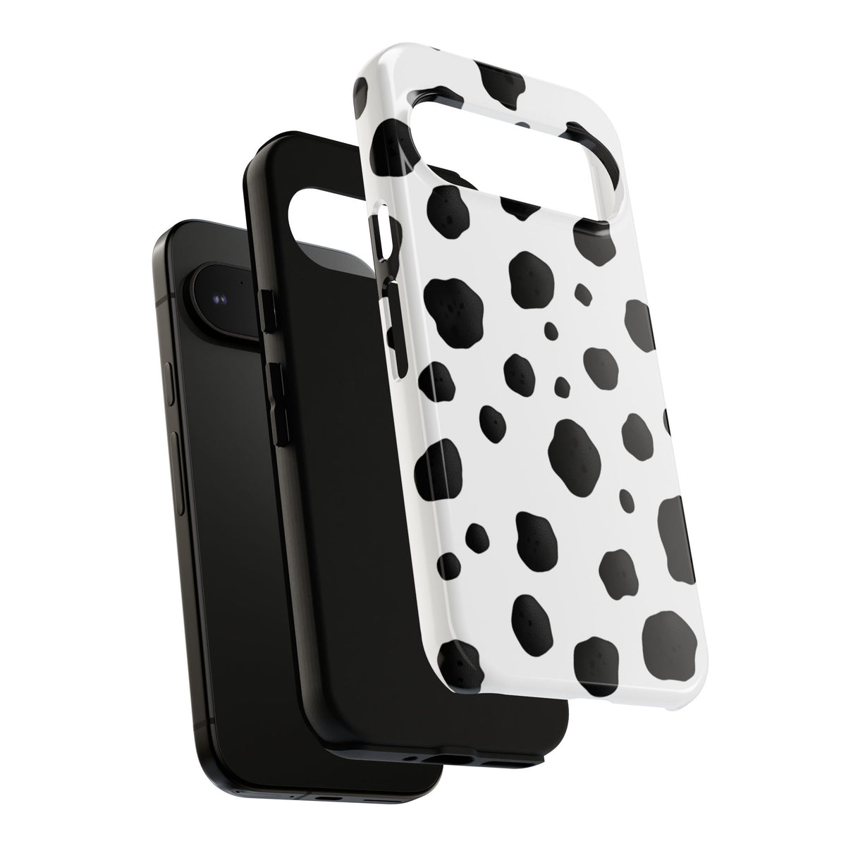 Coque de téléphone résistante à motif dalmatien - Noir et blanc - Compatible iPhone, Samsung Galaxy et Google Pixel