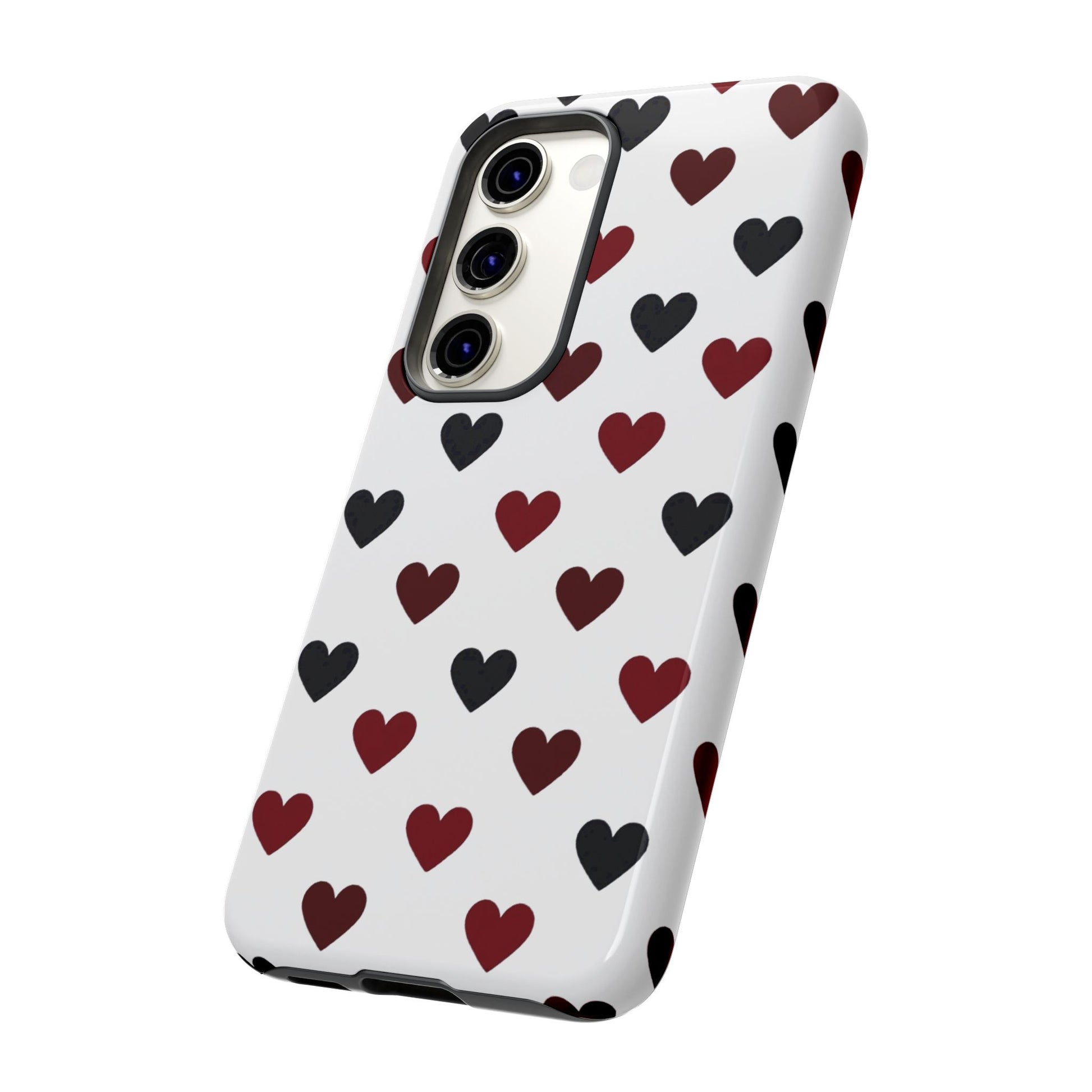 Anniversary gift phone case with heart pattern - Perfect for loved ones with dual-layer protection
