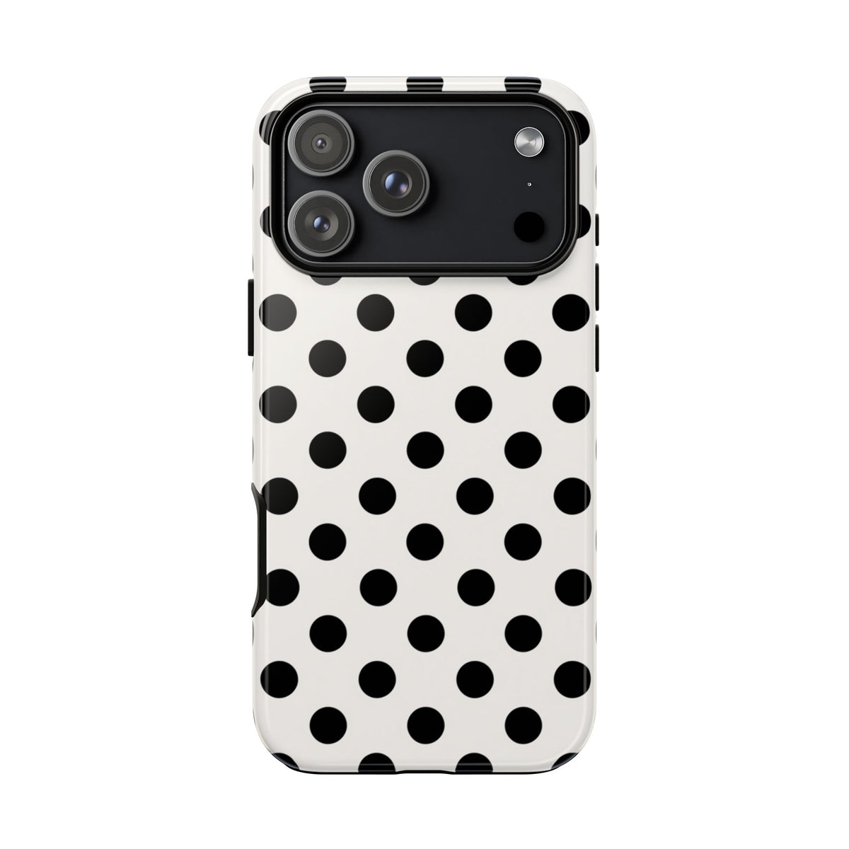 Vintage 50er Jahre Polka Dot Robuste Handyhülle - Schwarz-weißes Retro-Muster-Cover für iPhone, Samsung Galaxy & Google Pixel