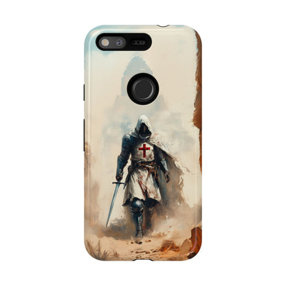 Medieval Crusader Phone Case - Knight with Sword Protective Tough Case for iPhone, Samsung Galaxy & Google Pixel