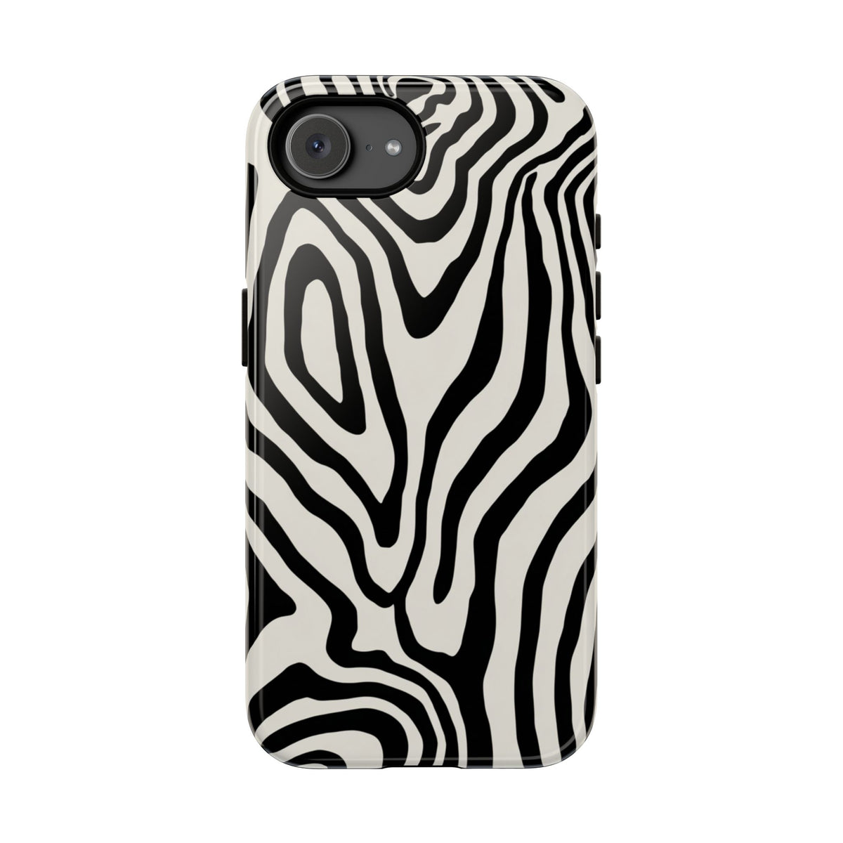 Zebra Swirl Robuste Handyhülle - Schwarz-weißes Animal-Print-Design für iPhone, Samsung Galaxy & Google Pixel