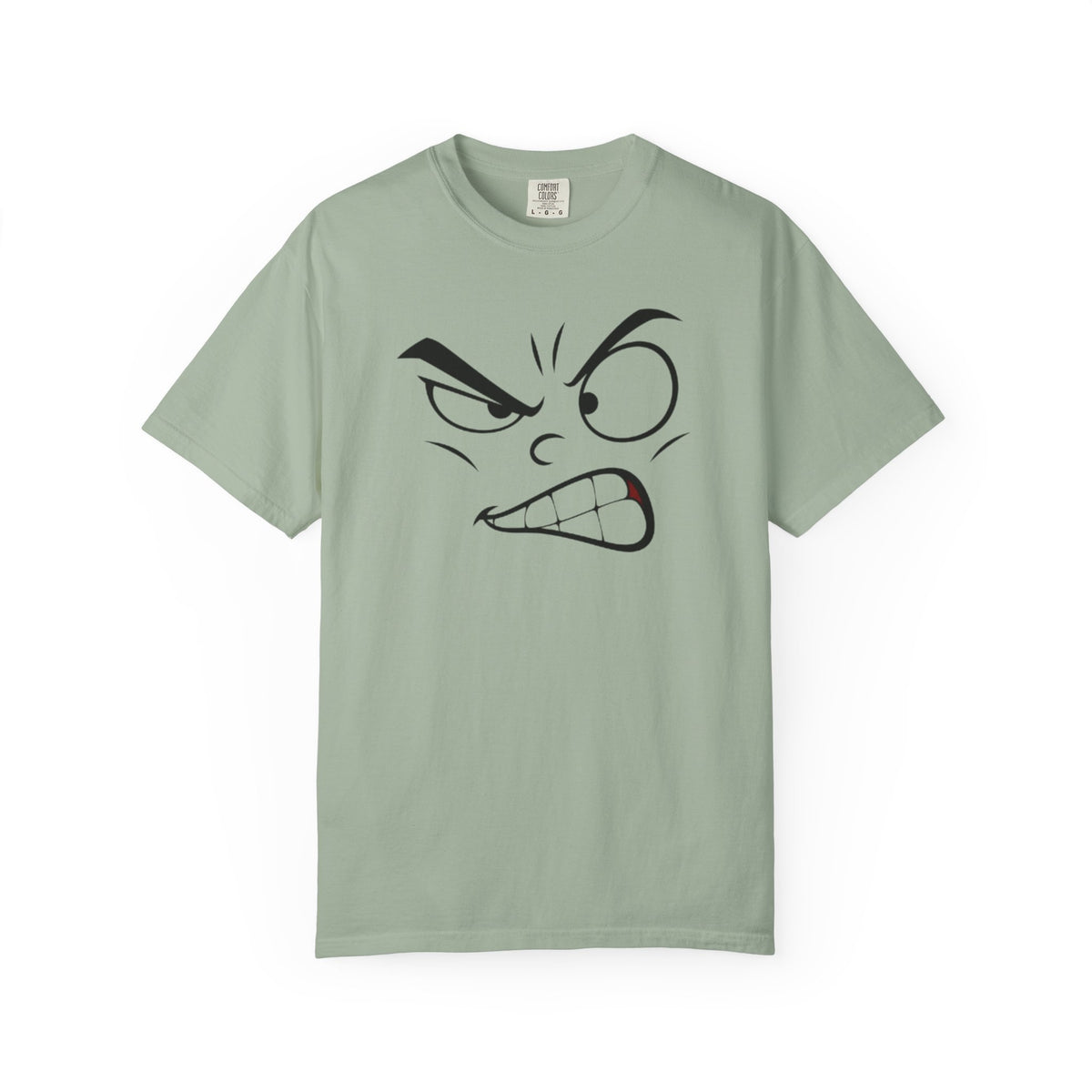 Angry Face Graphic T-Shirt – Unisex Garment-Dyed Cotton Tee