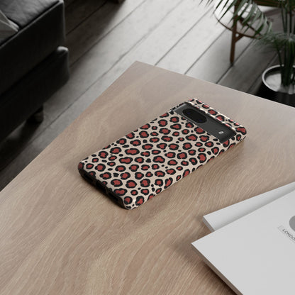 Premium leopard print tough phone case with matte or glossy finish options
