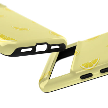 Funda resistente con diseño de rodajas de limón - Diseño retro de frutas amarillas para iPhone, Samsung Galaxy y Google Pixel