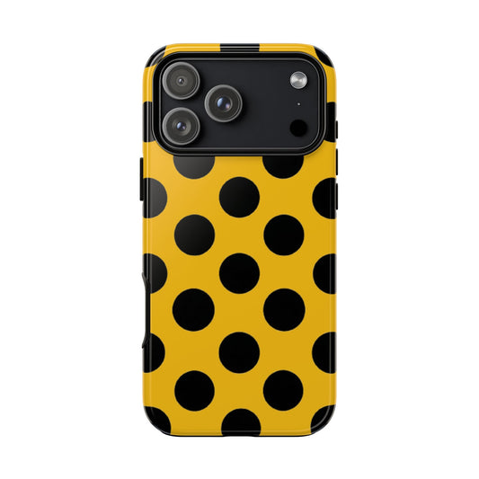 Gelb-schwarze gepunktete Handyhülle | Retro-Schutzhülle für iPhone Samsung Google Pixel