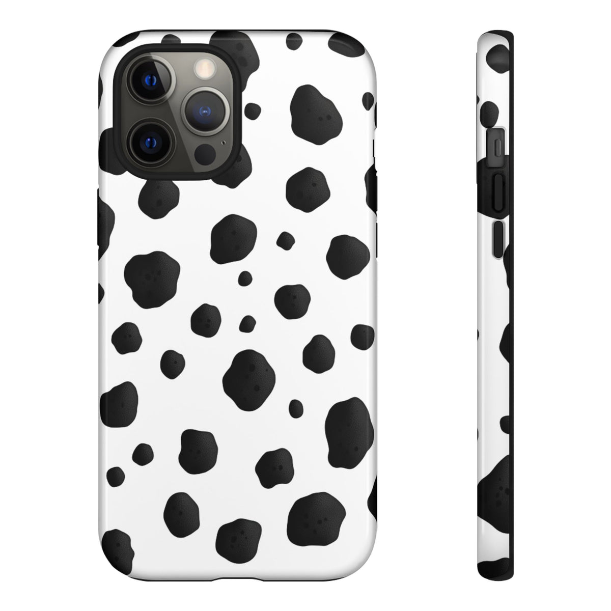 Coque de téléphone résistante à motif dalmatien - Noir et blanc - Compatible iPhone, Samsung Galaxy et Google Pixel