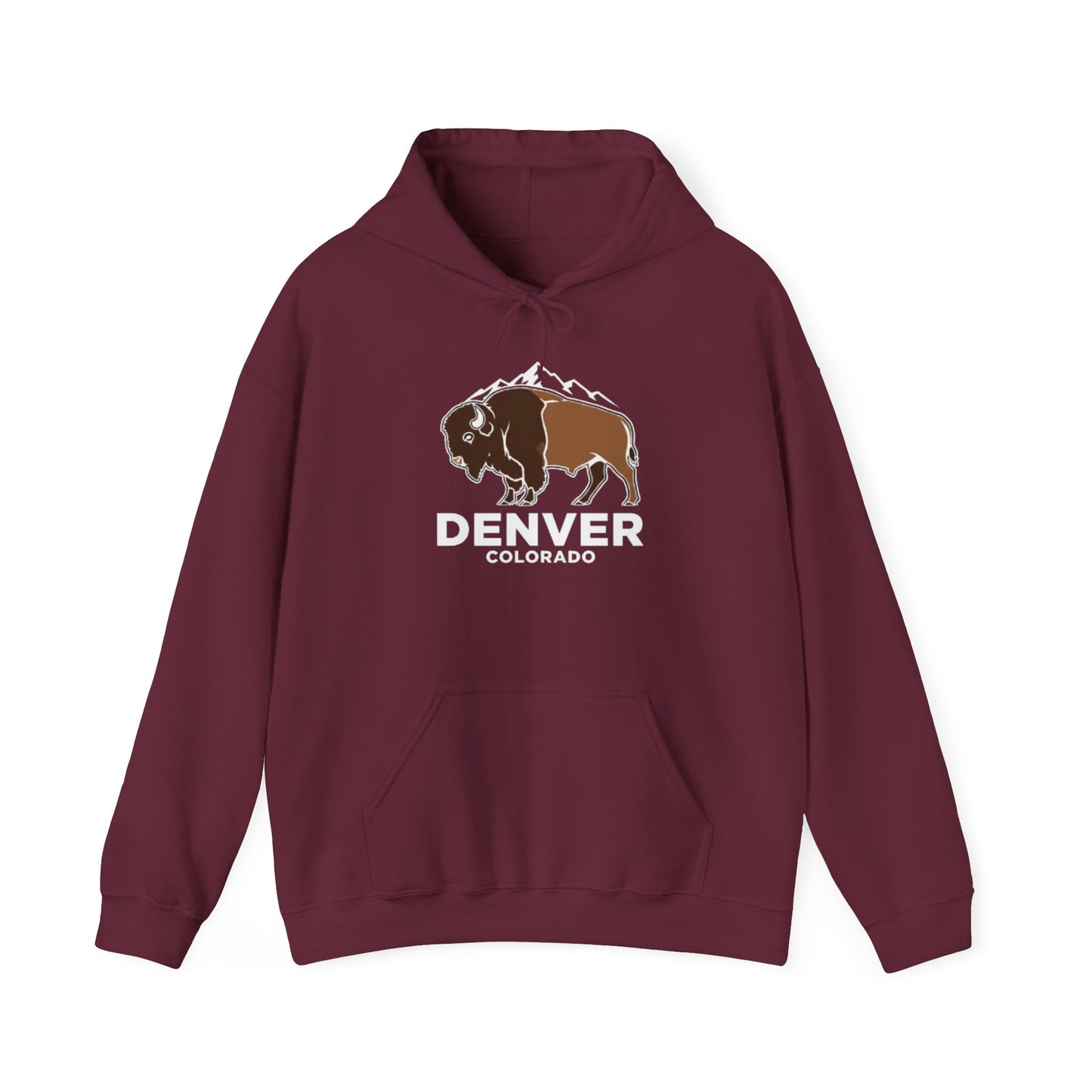 Denver Colorado Hoodie – Bison & Mountain Graphic Pullover