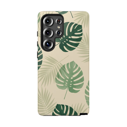 Tropical Leaf Phone Case - Tough Case with Monstera Design
