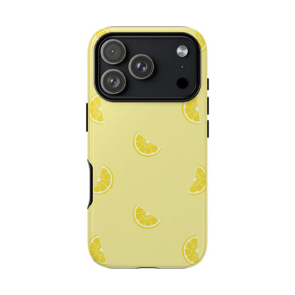 Funda resistente con diseño de rodajas de limón - Diseño retro de frutas amarillas para iPhone, Samsung Galaxy y Google Pixel