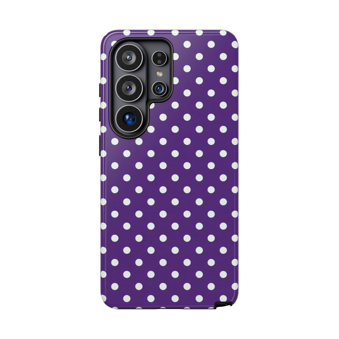 Lila Tupfen Robuste Handyhülle - Retro Violett Punkte Schutzhülle für iPhone, Samsung Galaxy & Google Pixel