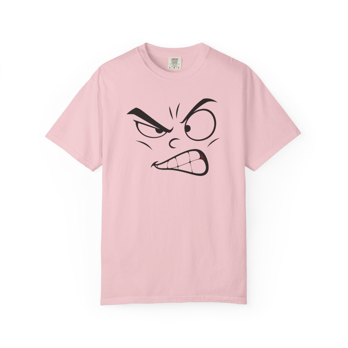 Angry Face Graphic T-Shirt – Unisex Garment-Dyed Cotton Tee