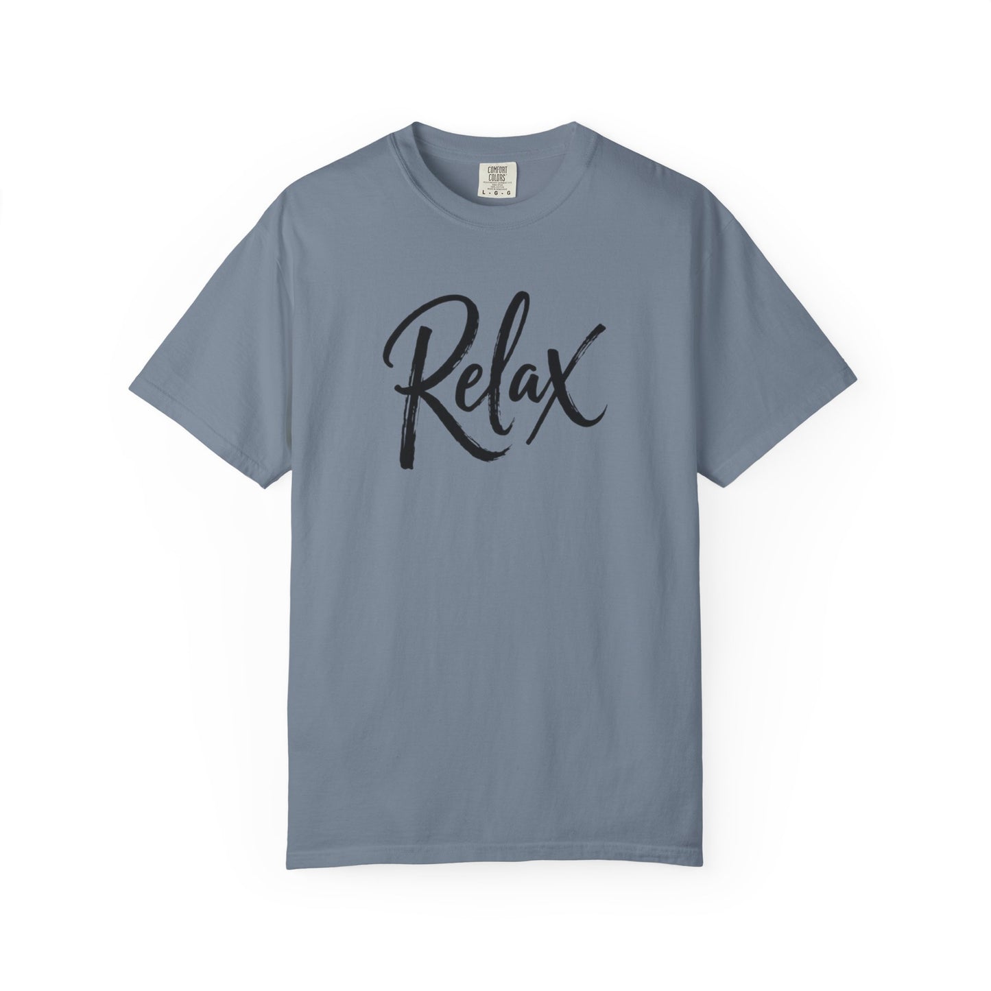 Relax Script T-Shirt – Garment-Dyed Graphic Tee for Women & Men