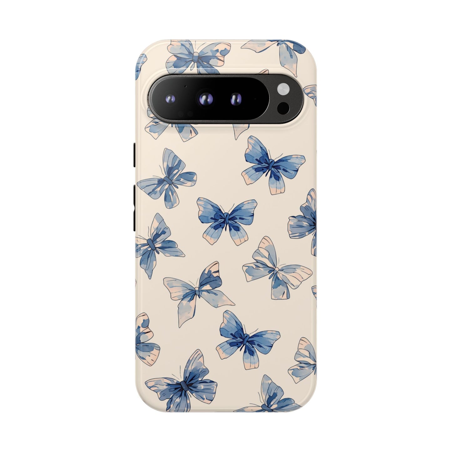 Handyhülle mit blauem Aquarell-Schmetterling – Weiche Pastellblumen-Schutzhülle für iPhone, Samsung Galaxy & Google Pixel