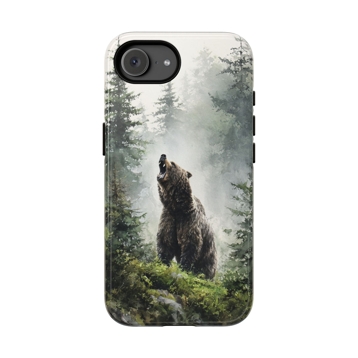 Forest Bear Tough Phone Case - Wilderness Wildlife Misty Woods Protective Cover for iPhone, Samsung Galaxy & Google Pixel