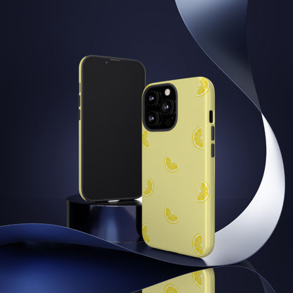 Funda resistente con diseño de rodajas de limón - Diseño retro de frutas amarillas para iPhone, Samsung Galaxy y Google Pixel
