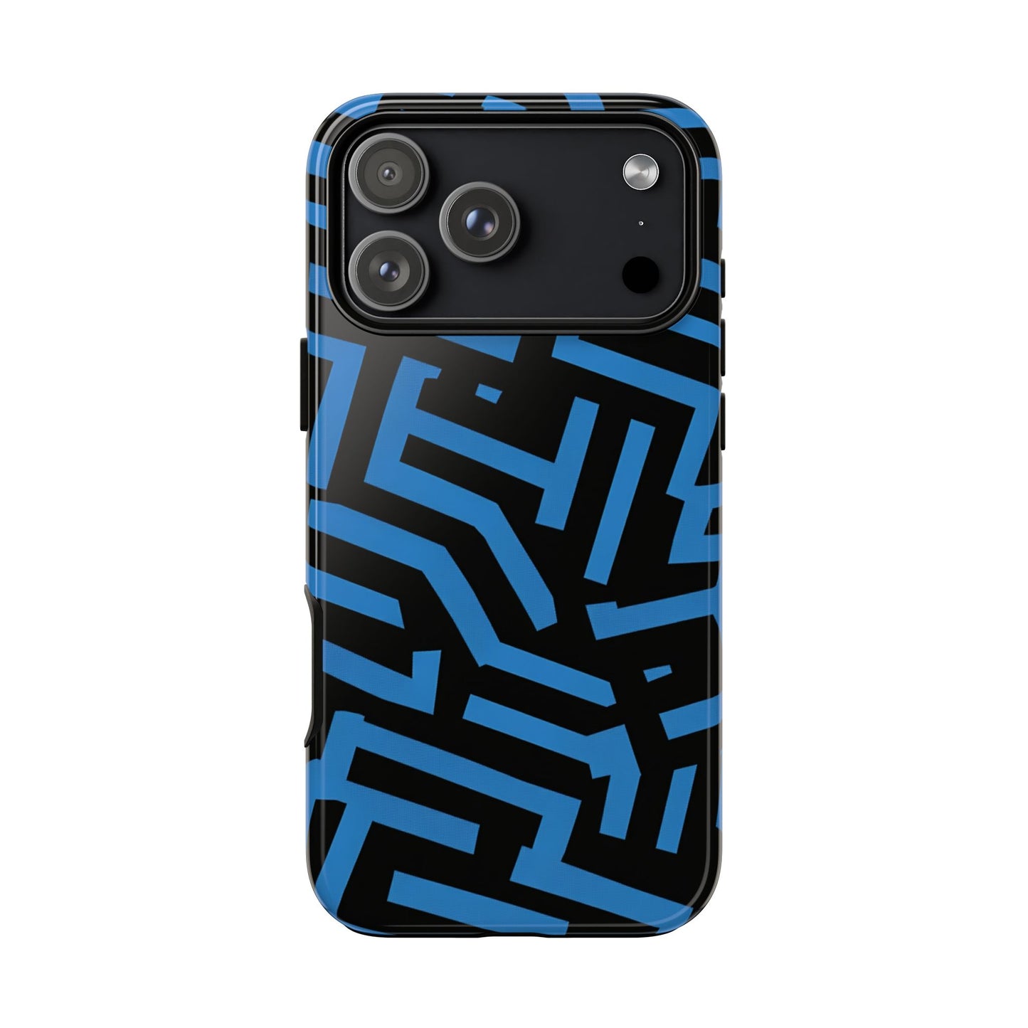 Blue Maze Robuste Handyhülle – Schutzhülle mit geometrischem Kobaltmuster für iPhone, Samsung Galaxy & Google Pixel