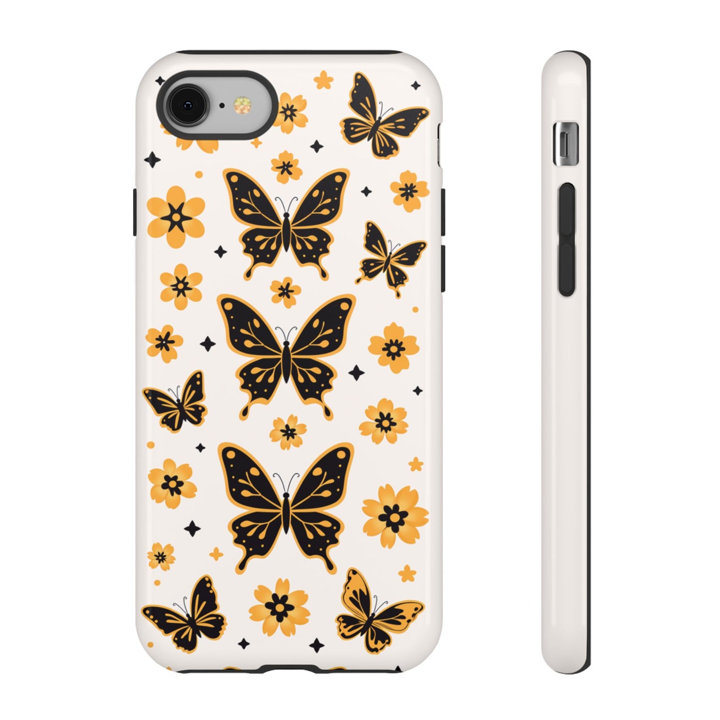 Vintage butterfly phone case - Fresh floral aesthetic with certified materials and shock absorption
