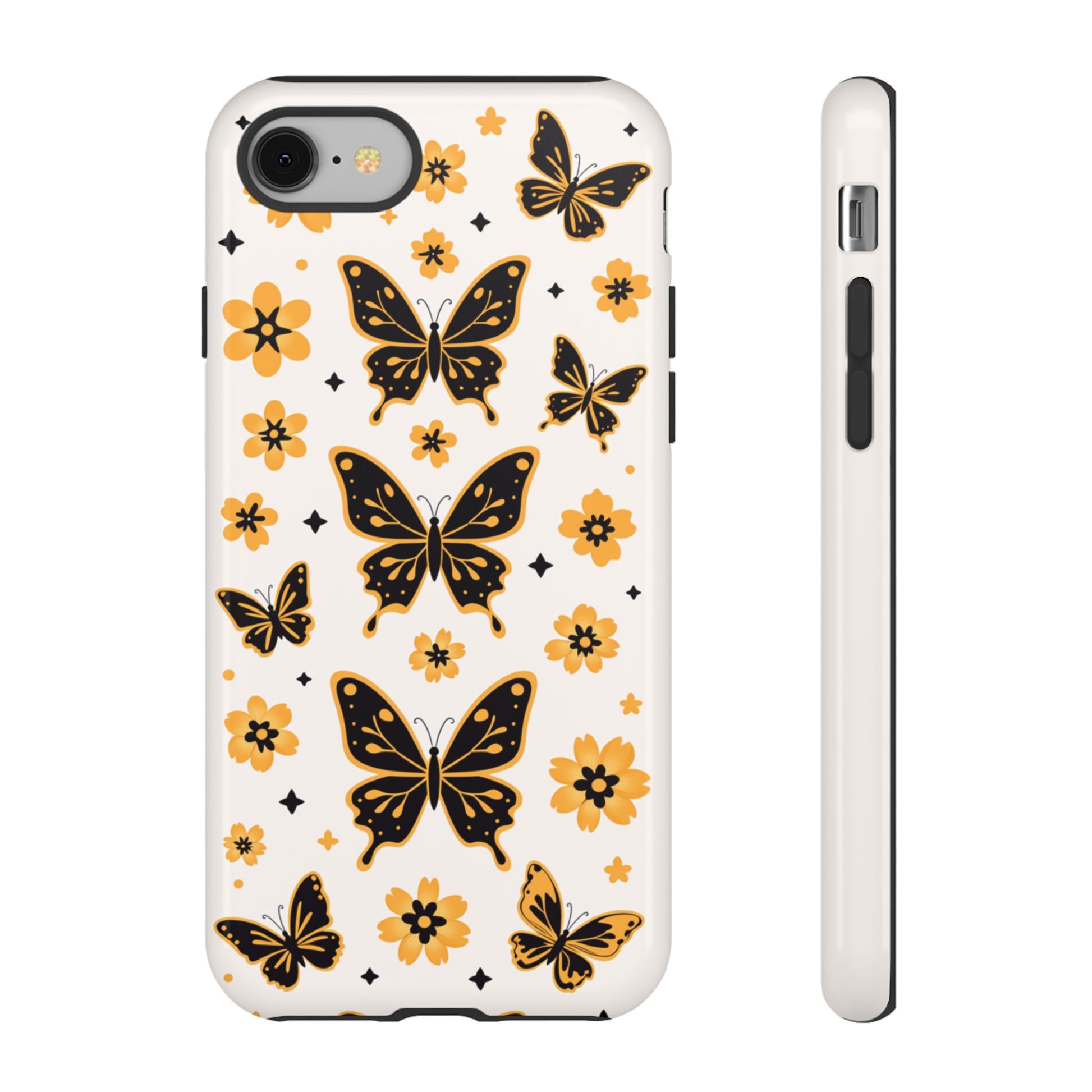 Vintage butterfly phone case - Fresh floral aesthetic with certified materials and shock absorption
