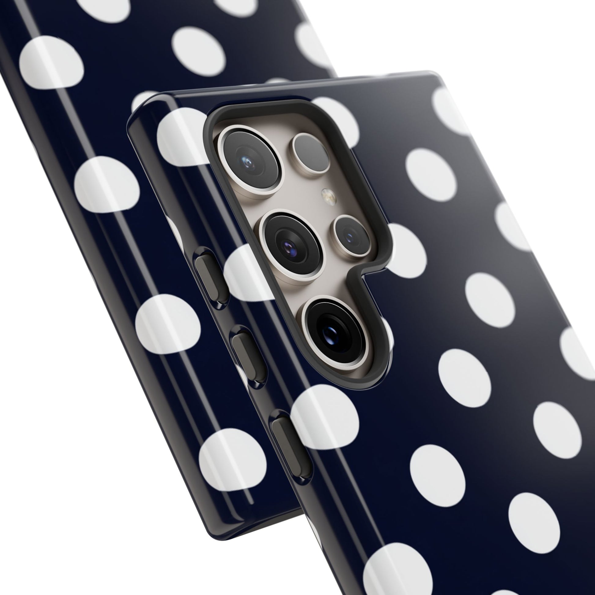 Retro polka dot phone case with premium UV-resistant print
