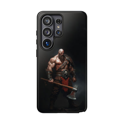 Samsung Galaxy S26 Ultra tough case - Dramatic Viking axe fighter art with shock-absorbing protection
