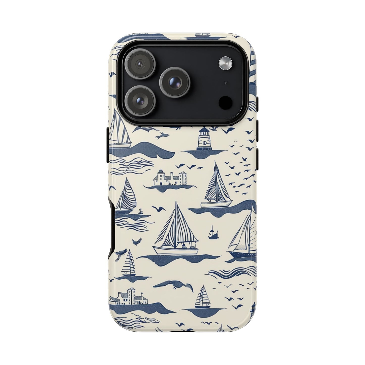 Ocean-inspired tough phone case - Charming maritime pattern with full-wrap artwork and impact resistance
