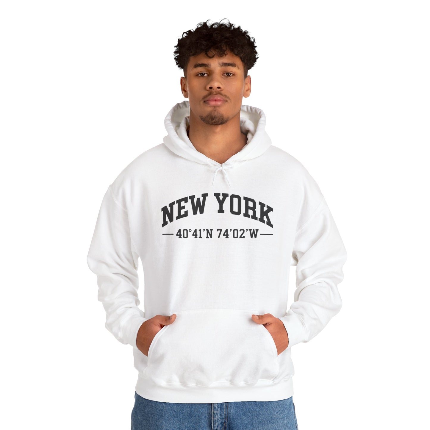 New York Coordinates Hoodie – City Graphic Sweatshirt
