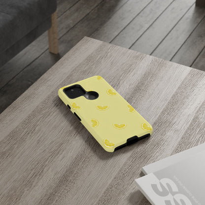 Funda resistente con diseño de rodajas de limón - Diseño retro de frutas amarillas para iPhone, Samsung Galaxy y Google Pixel