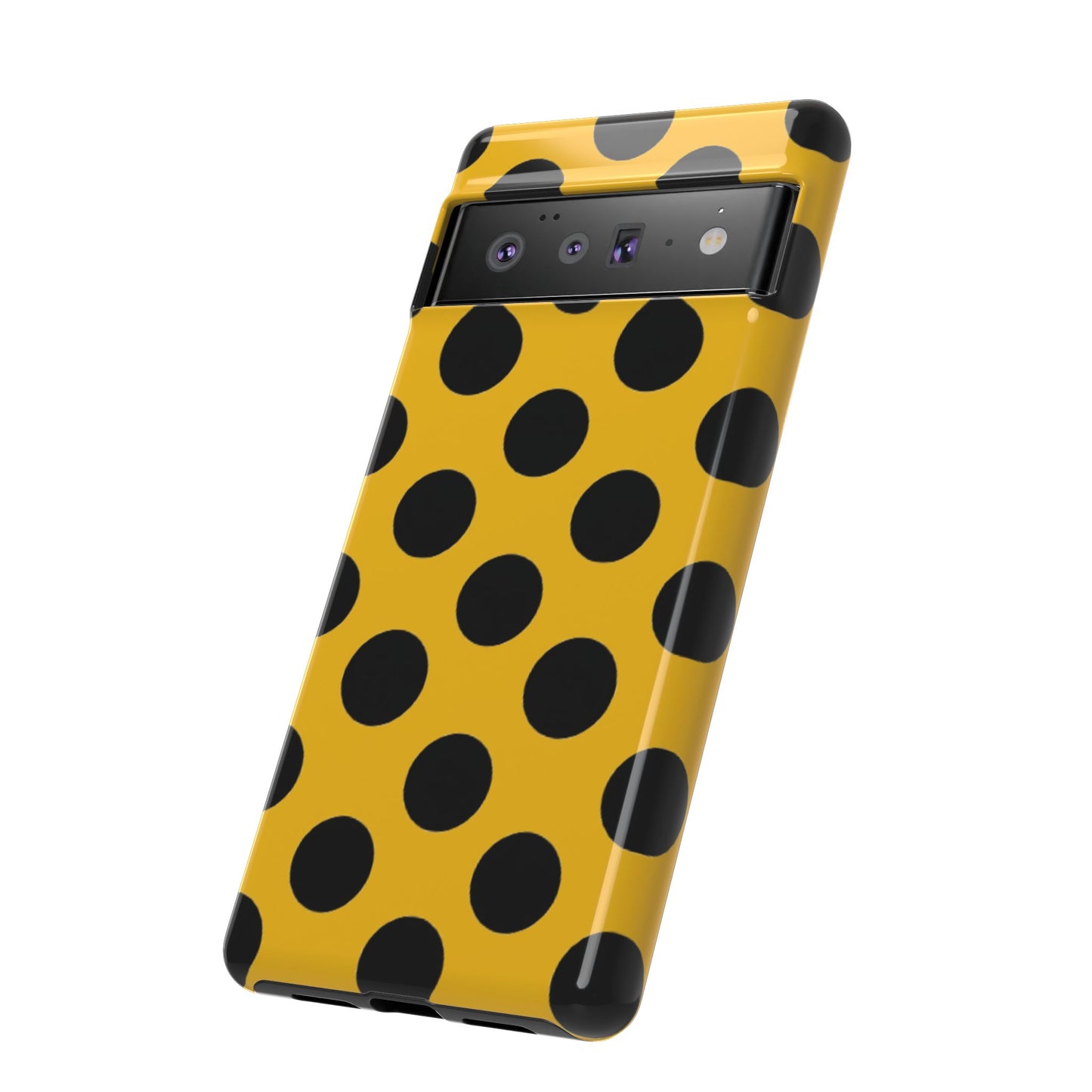 Gelb-schwarze gepunktete Handyhülle | Retro-Schutzhülle für iPhone Samsung Google Pixel