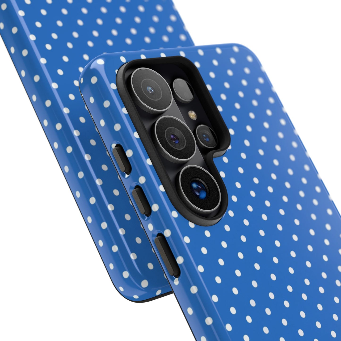 Robuste Handyhülle mit blauen Punkten – Schlanke Schutzhülle für iPhone, Samsung Galaxy & Google Pixel