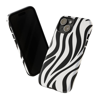 Bold black and white phone case with zebra design - Premium quality protective cover with matte or glossy finish
