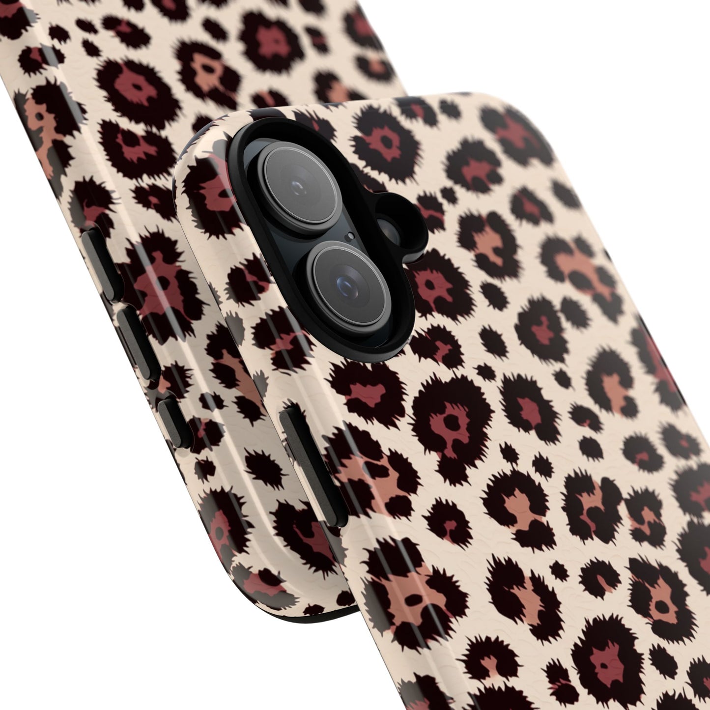 Fashion leopard phone case with dual layer shock absorption and drop protection
