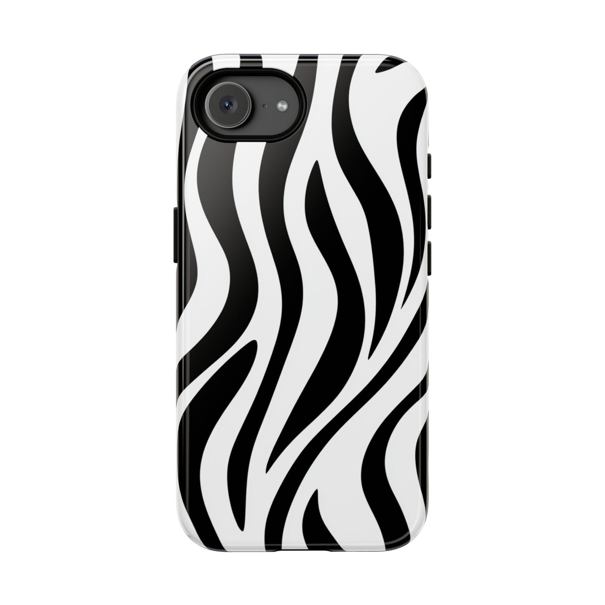 Coque de téléphone résistante à motif zèbre - Coque de protection noire et blanche à motif animal pour iPhone, Samsung Galaxy et Google Pixel